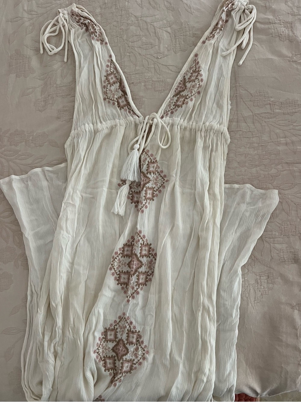 O'Neill Cream Lightweight Textured Maxi Dress
